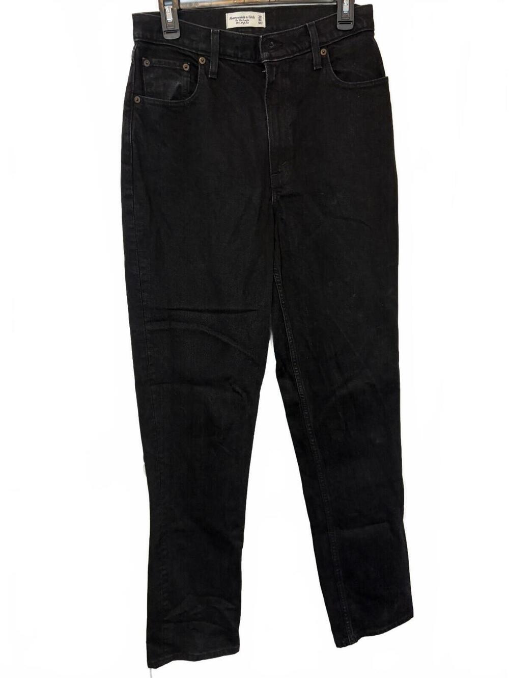 Abercrombie & Fitch 29/8L Ultra High Rise 90s Straight Black Curve Love Jeans